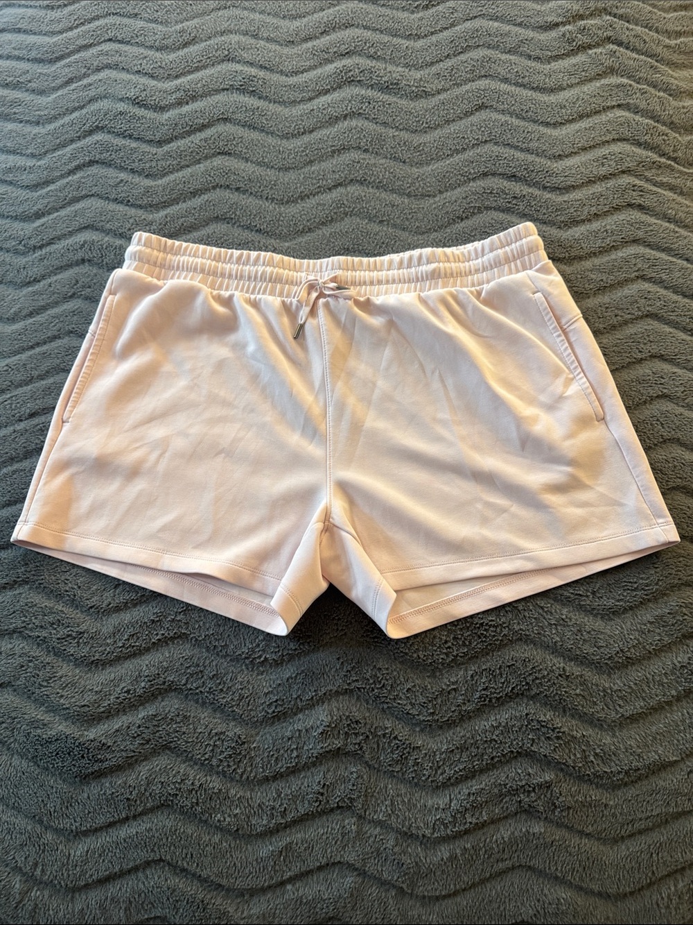 Women's Athletic Drawstring Shorts in Pale Pink